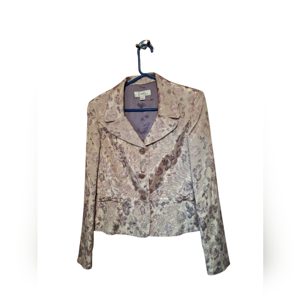 Emily Vintage Lavender Tapestry Blazer Ladies 14 Shabby Ethereal Bows Easter